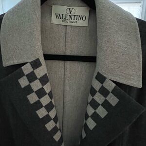 Valentino Boutique Gray and Black Checkered Jacket